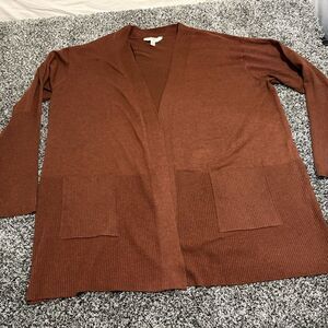 Terra sky woman’s brown Open Front Cardigan sweater 0x
